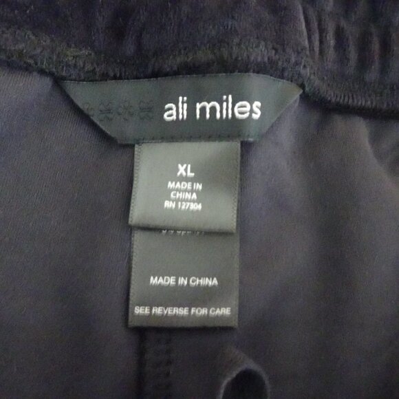Ali Miles Velour Pants Women's Size XL Blue Pull On Elastic Waist - Picture 9 of 11
